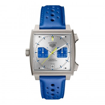 Réplique de homme TAG Heuer Monaco Chronographe Racing Blue Édition Limitée 39 mm Argent CAW218C.FC6548