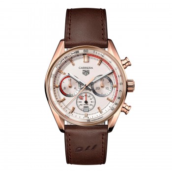 Imitation homme TAG Heuer Carrera Chronosprint X Porsche Édition Spéciale 42 mm Beige CBS2040.FC8318
