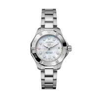 Réplique de femme TAG Heuer Aquaracer Professional 200 Solargraph 34 mm, nacre et diamants, référence WBP1313.BA0005