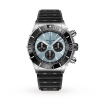 Réplique de Breitling Super Chronomat B01 44 en acier inoxydable et platine - Bleu glacier PB0136251C1S