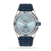Réplique Montre Breitling Super Chronomat Automatic 38 avec bracelet en caoutchouc bleu A17356531C1S1