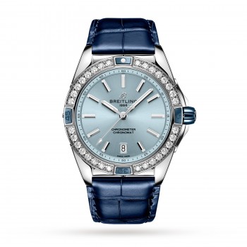 Imitation Breitling Super Chronomat Automatic 38 avec bracelet en cuir bleu A17356531C1P1