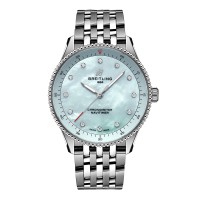 Réplique de femme Breitling Navitimer 32 mm, bracelet en nacre bleue A77320171C1A1