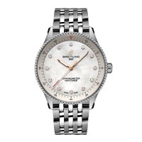 Réplique de femme Breitling Navitimer 32 mm, bracelet en nacre blanche A77320E61A2A1