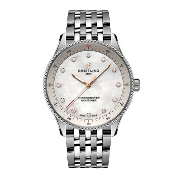 Réplique de femme Breitling Navitimer 32 mm, bracelet en nacre blanche A77320E61A2A1