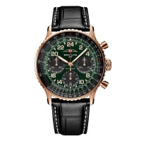 Réplique de Breitling Navitimer Cosmanaute 41 mm pour homme, édition limitée verte RB12302A1L1P1