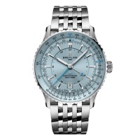 Imitation homme Breitling Navitimer Automatic GMT 41 mm, acier inoxydable bleu clair A32310171C1A1