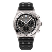 Réplique de homme Breitling Chronomat B01 42 mm, bracelet en caoutchouc gris, référence EB0134101M1S1