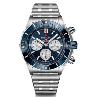 Réplique Montre de Breitling Super Chronomat Automatique Cadran Bleu Acier Homme AB0136161C1A1