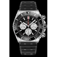 Copie de homme Breitling Super Chronomat automatique, cadran noir, bracelet en caoutchouc, AB0136251B1S1