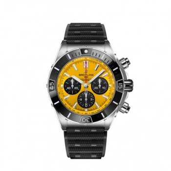 Copie de Breitling Super Chronomat B01 44 en acier inoxydable, cadran jaune AB01364A1I1S1