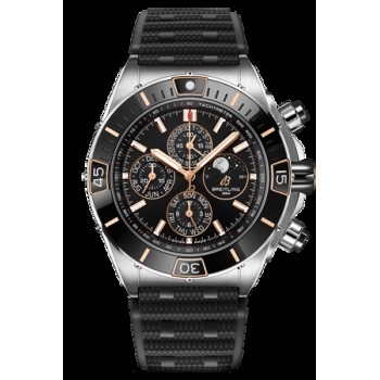Réplique Montre Bracelet en caoutchouc pour homme Breitling Super Chronomat, cadran noir, I19320251B1S1