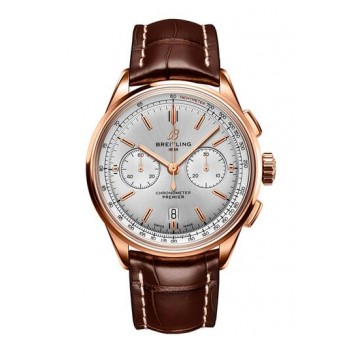 Réplique de Breitling Premier B01 Chronographe Argent Or Rose 18K RB0118371G1P2
