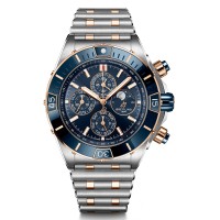 Réplique de Breitling Super Chronomat Calendrier 4 ans, cadran bleu, acier et or rose, pour homme U19320161C1U1