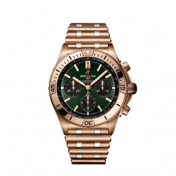 Réplique Montre Breitling Chronomat B01 42 RB0134101L1R1 Or Rouge Vert Rouleaux