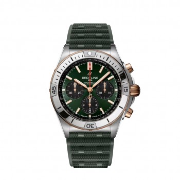 Réplique de Breitling Chronomat B01 42 UB0134131L1S1 Acier inoxydable Or rouge Bracelet en caoutchouc vert