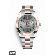 Réplique Rolex Datejust 41 Everose Everose or 126301 cadran ardoise