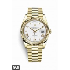 Réplique Rolex Day-Date 40 Or jaune 18 ct 228238 Cadran Blanc