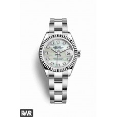 Réplique Rolex Datejust 28 Blanc Rolesor Oystersteel or blanc 279174