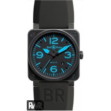 Réplique Bell & Ross Aviation 42MM Hommes BR 03-92 Bleu Carbone