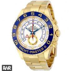 Réplique Rolex Yacht-Master II Cadran Blanc Or Jaune 18K Rolex Oyster 116688WAO