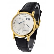Imitation Lange&Söhne Lange 1 en or jaune avec bracelet et cadran argentés, référence 111.021
