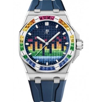 Copie de Audemars Piguet Royal Oak Offshore à remontage automatique - Édition Musique, or blanc, 43 mm, cadran bleu, référence 15601BC.YY.D343CA.01 Copie de Audemars Piguet Royal Oak Offshore à remontage automatique - Édition Musique, or blanc, 43 mm, cadran bleu, référence 15601BC.YY.D343CA.01