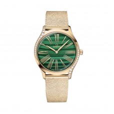 Copie de femme Omega De Ville Trésor, 36 mm, vert et or Moonshine O42855366099003