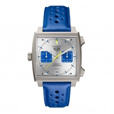 Réplique de homme TAG Heuer Monaco Chronographe Racing Blue Édition Limitée 39 mm Argent CAW218C.FC6548