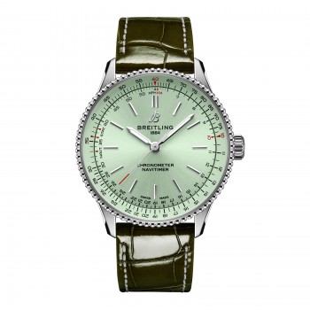 Réplique Montre femme Breitling Navitimer 36 mm, crocodile vert A17327361L1P1