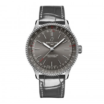 Imitation femme Breitling Navitimer 36 mm, cuir de crocodile gris A17327381B1P1