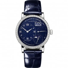 Copie de A. Lange & Söhne Little Lange 1 Phase de Lune Or Blanc avec Lunette Diamantée 182.886 Copie de A. Lange & Söhne Little Lange 1 Phase de Lune Or Blanc avec Lunette Diamantée 182.886