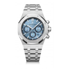 Réplique de Audemars Piguet Royal Oak Chronographe 38 Or blanc Bleu clair 26317BC.OO.1256BC.01 Réplique de Audemars Piguet Royal Oak Chronographe 38 Or blanc Bleu clair 26317BC.OO.1256BC.01