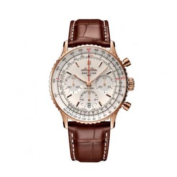 Imitation Breitling Navitimer B01 Chronographe 41 Or Rouge Cadran Argent RB0139211G1P1