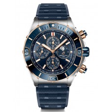 Copie de Breitling Super Chronomat calendrier 4 ans cadran bleu bracelet caoutchouc U19320161C1S1