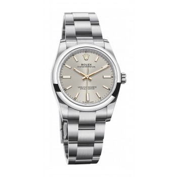 Copie de Rolex Oyster Perpetual 34, bracelet Oyster, cadran argenté