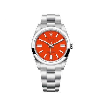 Réplique de Rolex Oyster Perpetual 41, bracelet Oyster, cadran rouge corail Réplique de Rolex Oyster Perpetual 41, bracelet Oyster, cadran rouge corail