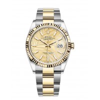 Réplique Montre Rolex Datejust 36 Rolesor, combinaison acier Oystersteel et or jaune M126233-0038