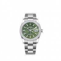 Réplique Montre Rolex Datejust 36 Rolesor, combinaison d'acier Oystersteel et d'or blanc 18 ct, M126284RBR-0040
