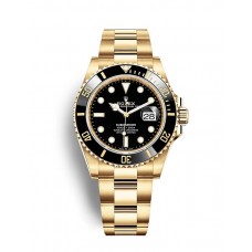 Réplique Montre Rolex Submariner Date en or jaune 18 carats, lunette Cerachrom noire