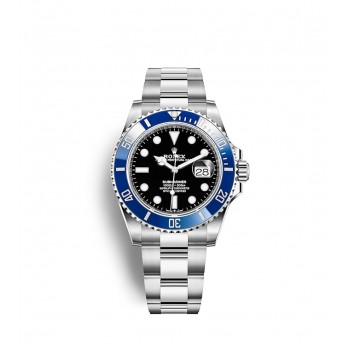 Copie de Rolex Submariner Date en or blanc 18 carats avec lunette Cerachrom bleue
