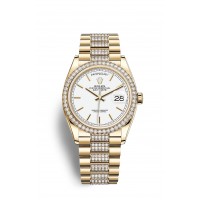 Copie de Rolex Day-Date 36 en or jaune 18 carats et diamants M128348RBR-0048