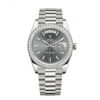 Réplique Montre Rolex Day-Date 40 en or blanc 18 carats M228349RBR-0041 Réplique Montre Rolex Day-Date 40 en or blanc 18 carats M228349RBR-0041