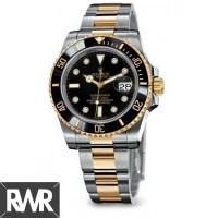 Réplique Rolex Submariner cadran noir or / acier lunette en céramique 116613-LN-97203