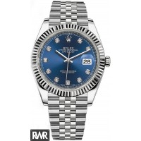 Réplique de montre Rolex Datejust II 126334 Rodium / cadran bleu 41 mm
