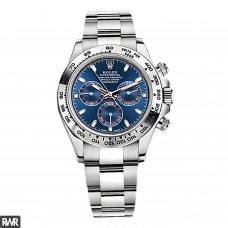 Réplique de montre Rolex Cosmograph Daytona Blue Oyster Disque en acier inoxydable RLX116509BLSO